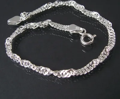 Produktbild von Armband Singapur 925 Silber 3,2mm Niklarson Armkette 19cm 18032-19