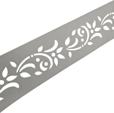 Produktbild von Sichtschutz Laserstreifen zaun|zu PREMIUM Nachbildung Floral #1 Steingrau 2,55m
