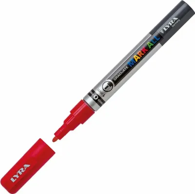 Produktbild von Graduate Mark All  1mm rot, Marker mit Tinte auf Wasserbasis,, zum Malen und Zeichnen auf allen Oberflächen geeignet,, permanent, übermalbar, leicht, wasserfest, schnelltrocknend,