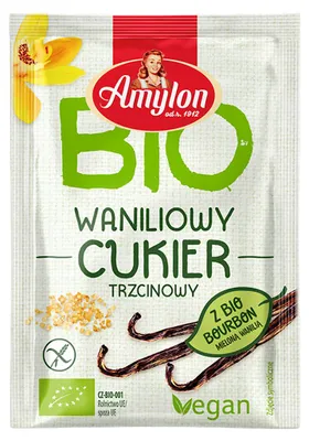 CUKIER Z WANILIĄ BOURBON BEZGLUTENOWY BIO 20 g - AMYLON