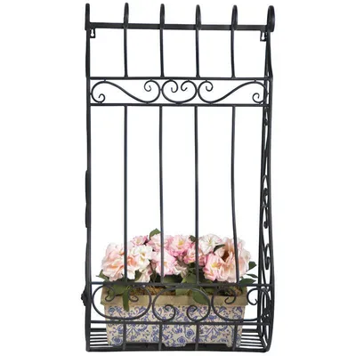 Image de Porte plantes mural - L 50 x l 25,6 x H 91,4 cm - Noir