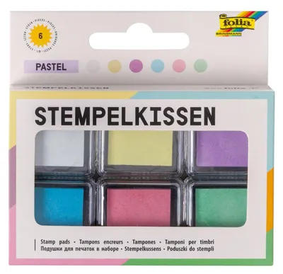 Produktbild von folia Stempelkissen Set "Pastell" 6-farbig sortiert