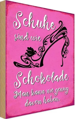 Produktbild von vianmo Holzschild 30x20 cm Schuhe sind wie Schokolade Spruch Zitat