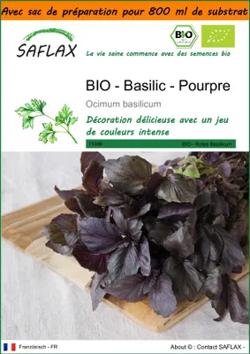 Image de SAFLAX Garden in the bag -- Basilic - Pourpre - 400 graines - Ocimum