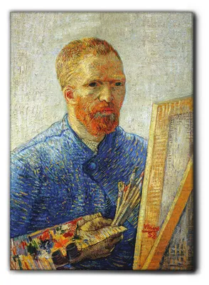 Zdjęcie produktu dla Giallobus - Autoportret przed sztalugą - Vincent Van Gogh - 100D x 140S cm - Obraz - Płótno krosna premium o wysokiej grubości