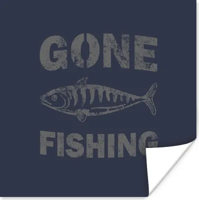 Produktbild von MuchoWow® Poster Jahrgang - Fisch - Text 100x100 cm - Babyzimmer