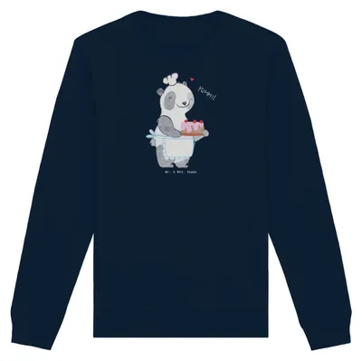 Produktbild von Mr. & Mrs. Panda Bio Pullover Panda Backen Größe XXL - French Navy - Geschenk, Nachhaltiger, Pulli, Sweatshirt, Baumwoll, Hobbybäcker, Sweater, Kuchen