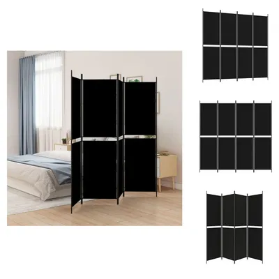 Produktbild von vidaXL 4-tlg. Paravent Schwarz 200x200 cm Stoff -  Raumteiler
