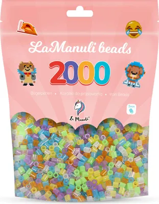 Produktbild von La Manuli 2000 Midi Bügelperlen Glitzer Ø 5 mm Perlen Steckperlen Beads