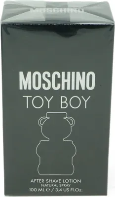 Zdjęcie produktu dla Moschino Toy Boy, Balsam po goleniu, Uniwersalne, 100 ml, Butelka, ALCOHOL DENAT. (SD ALCOHOL 39C), AQUA (WATER), PARFUM (FRAGRANCE), PEG-40 HYDROGENATED CASTOR..., 1 szt.