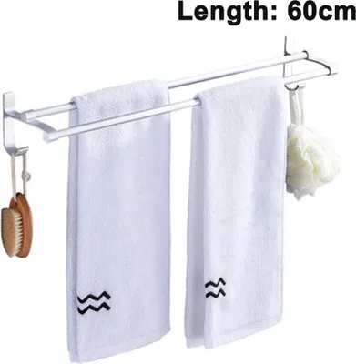 Produktbild von 304 Edelstahl Handtuchhalter, Handtuchstange Ohne Bohren, Gästehandtuchhalter Selbstklebend, Badetuchhalter kleber, Gästehandtüch Handtuch mit Haken für Badezimmer