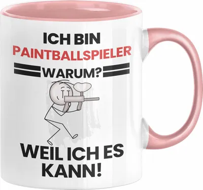 Produktbild von Paintballspieler Geschenk Tasse Lustiger Spruch Ich Bin Paintballspieler Warum Weil Ich Es Kann Geschenkidee Bester Paintballspieler Geburtstag Kaffee-Becher (Rosa)