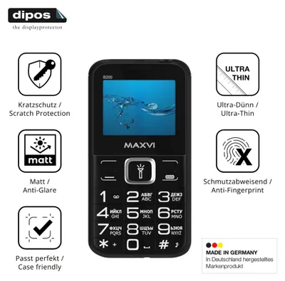 Produktbild von 4x Schutzfolie für Maxvi B200 matt Displayschutzfolie Folie Display Schutz dipos