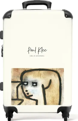 Produktbild von NoBoringSuitcases.com® Großer Koffer - Kunst - Paul Klee - Vintage - Frau - Braun - Kombinationsschloss TSA - Hartschalen Trolley 4 Rollen - 72 liter - Reisekoffer - 66 cmKoffer Mittelgroß 67x43x25 cm, 72L,