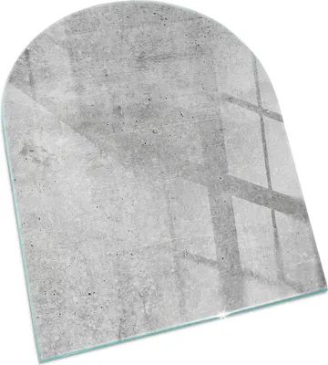 Produktbild von Textur von Rohbeton – Glasbodenplatte für – Kaminofen – Kaminplatte Glas – Schutzglas – Funkenschutzplatte –Glasbodenplatte Feuerfeste – Hitzeschutzplatte – Bodenschutz aus Glas – 80x70 cm