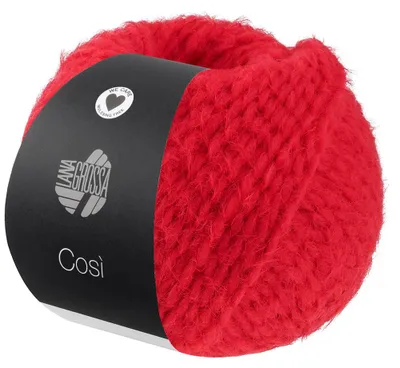 Produktbild von Lana Grossa COSÌ 50 g Flauschiges Merino-Dochtgarn mit Effektstruktur Farbe 015 - Rot