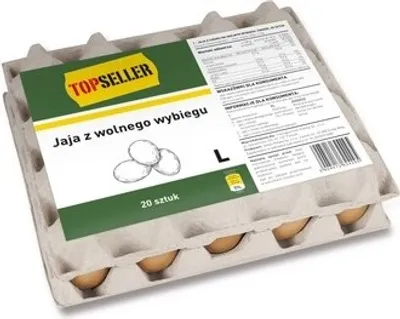 Produktbild von TOPSELLER Vajcia z voľného chovu hmotnostná trieda L x 20 kusov