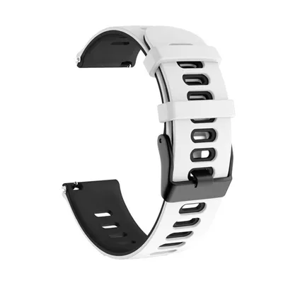 Zdjęcie produktu dla Sportowy pasek wymienny do zegarka Honor Magic Watch 2 42 mm z silikonową pętlą, kolor: biało-czarny