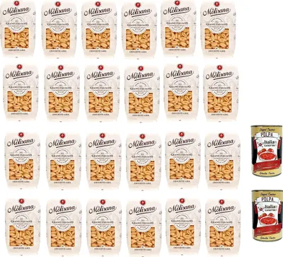 Produktbild von 24x La Molisana Gnocchetti Sardi N.27 Pasta Lenta Lavorazione Teigwaren aus Hartweizengrieß Bronze-Zeichnung 500g + 2x Italian Gourmet Polpa