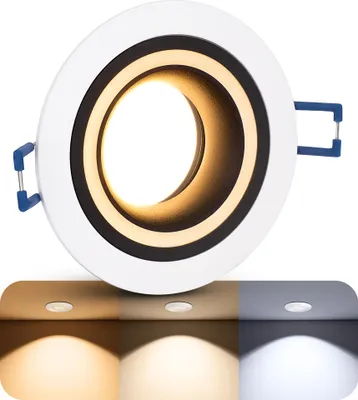 Produktbild von SSC-LUXon Matapo LED Einbaustrahler weiß schwarz - dimmbar - 3CCT Lichtfarben - Design Spot mit Lichtring 230V 6W