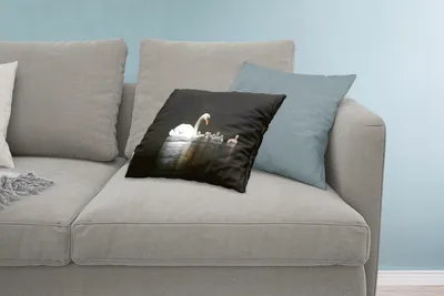 Produktbild von MuchoWow® Zierkissen Sofakissen Wohnzimmer Dekokissen 60x40 cm Vögel - Schwan - Küken - Kopfkissen - Polster mit Foto