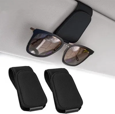 Produktbild von Famanu Brillenhalter für Auto-Sonnenblende, Set von 2 Haltern, Schwarz