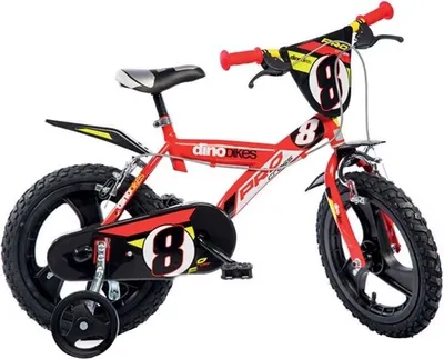 Obrázok produktu pre Dino detské bicykle chlapci Pro Cross 16 palcov 27 cm chlapci ráfiková brzda červená/čierna