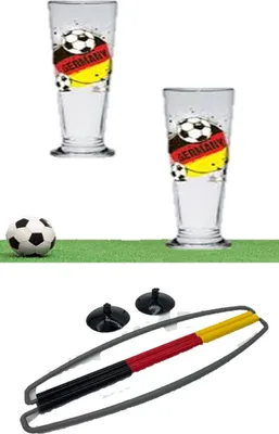 Produktbild von Weizenbiergläser, 4er Set, Bierglas, Weizenglas, Weizenbierglas, Glas, 400 ml + Banner Germany Deutschland EM 2024