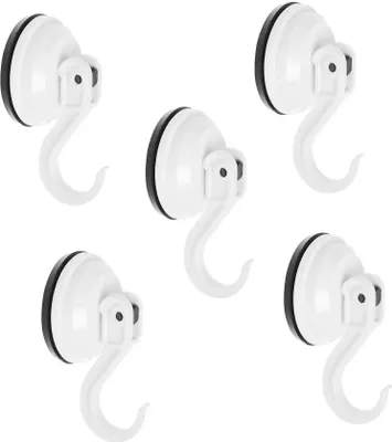 Obrázek produktu pro Sada 5 plastových přísavek (průměr 5,5 cm, černé a bílé)