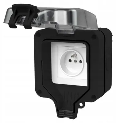 Obrázek produktu pro ADELID Hermetická zásuvka, černá, IP66, 230V, 16A, 3680W