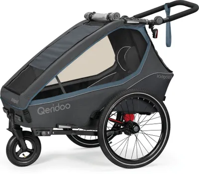 Produktbild von Qeridoo Kidgoo 1 - Kinderfahrradanhänger für 1 Kind, Farbe: Navy Blue