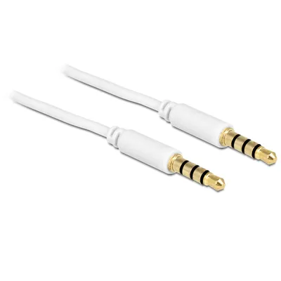 Produktbild von Audiokabel Klinke 3,5mm 4Pin > 3,5mm Stecker 4Pin (weiß, 5 Meter)