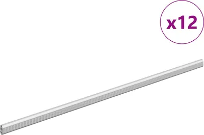 Zdjęcie produktu dla Drążek do szafy 12 pcs Srebrny 764 x 15 x 29 mm Stop Aluminium