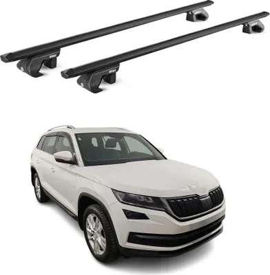 Produktbild von Dachträger Gepäckträger für Skoda Kodiaq NS7 2017-2025 Alu Schwarz 2 tlg ABE
