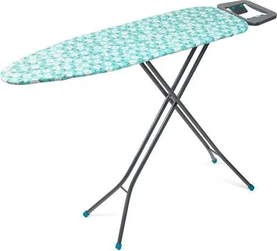 Produktbild von Famanu Bügelbrett mit Blumenmuster und verstellbarer Ablage für Bügeleisen - 110 x 33 cm