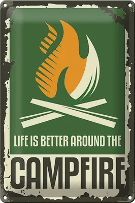 Produktbild von Blechschild Camping 20x30cm campfire life is better