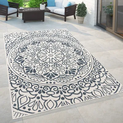 Image de Tapis d'intérieur et d'extérieur Balcon Terrasse Motif oriental vintage Ornements Dimensions 120 x 170 cm