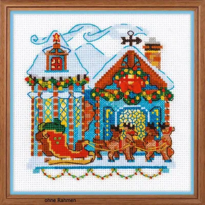 Produktbild von Kreuzstich-Set von Riolis, "Hütte mit Schlitten", Zählschema