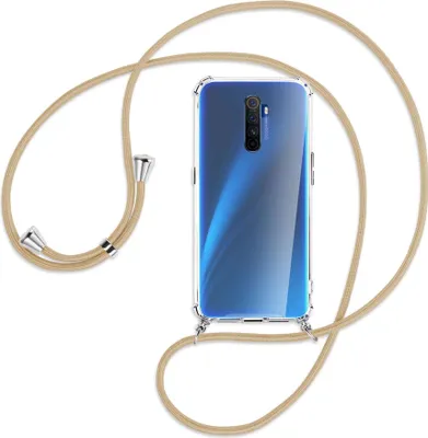 Produktbild von Handykette Backcover-Schutzhülle mit Band (Metall silberfarben) für Realme X2 Pro - caramel