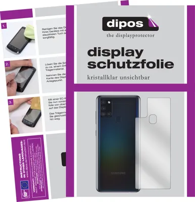 Produktbild von 2x Schutzfolie für Samsung Galaxy A21s Rückseite klar Displayschutzfolie Folie Display Schutz dipos