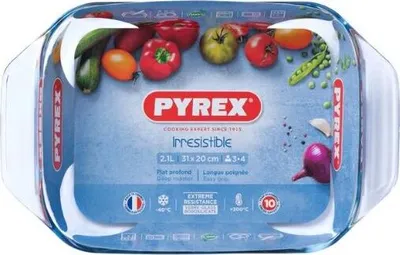Produktbild von Pyrex 410B000, Auflaufform, Oval, Glas, Transparent, -40 - 300 °C, Frankreich
