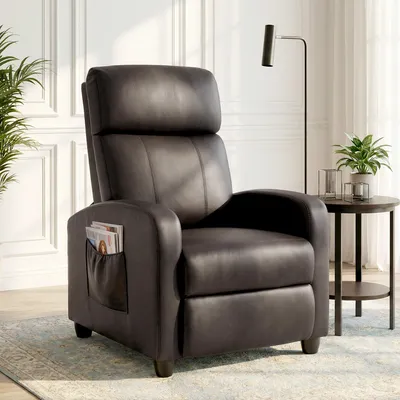 Produktbild von Relaxsessel Fernsehsessel mit Vibrationsmassage, Liegefunktion, 2 Massagepunkte, Fernbedienung, 68 x 88 x 98 cm Braun, für Schlafzimmer