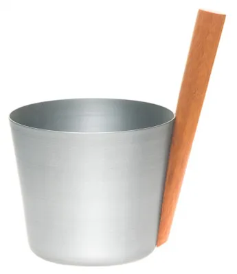 Produktbild von Rento Saunaeimer Aluminium SILBER mit Bambusgriff
