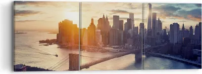 Produktbild von Bild auf Leinwand - Leinwandbild - New York Stadt - 90x30cm - Wand Bild - Wanddeko - Wandbilder - Leinwanddruck - Bilder - Kunstdruck - Wanddekoration - Leinwand bilder - Wandkunst - CA90x30-3733