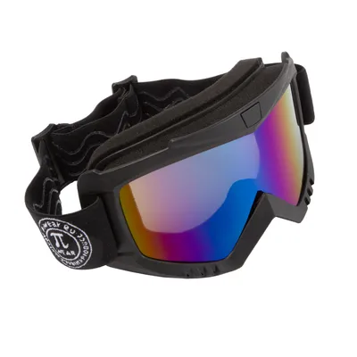 Produktbild von PiWear Motorrad Crossbrille MX Muddy BM, schwarz mit Rainbow Glas - Regenbogen