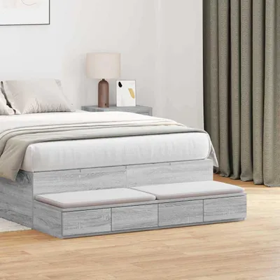 Produktbild von vidaXL Bettschubladen Sonoma-Grau 120 x 36,5 x 16,5 cm Holzwerkstoff
