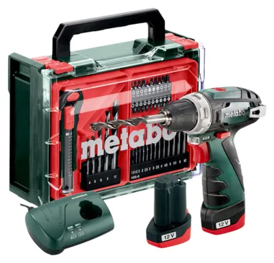 Zdjęcie produktu dla Metabo Powermaxx BS Basic Set akumulatorowa wiertarko-wkrętarka 12 V 34 Nm ( 600080710 ) + 2x akumulator 2,0 Ah + ładowarka + 41-cz. zestaw akcesoriów + walizka