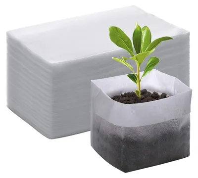 Obrázok produktu pre Omgoods – 100 kusov vrecúšok z netkanej textílie na výsadbu rastlín, 10 x 12 cm