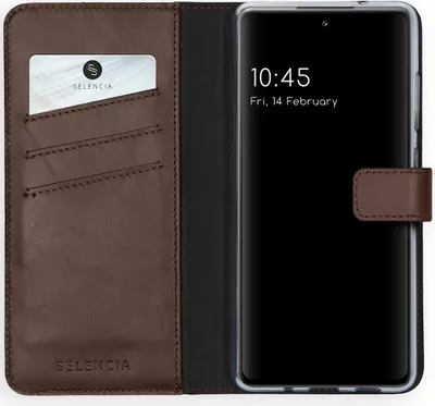 Produktbild von Selencia Echtleder Klapphülle Samsung Galaxy S20 FE - Braun