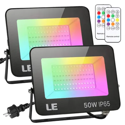 Produktbild von Lepro 50W LED Strahler RGB mit Fernbedienung, IP65, 2 Stück